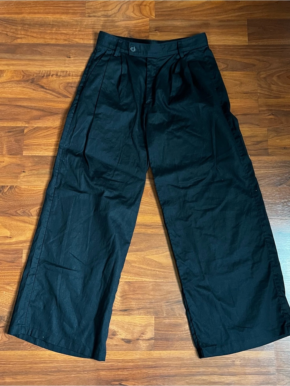 Banana Republic Black Linen Blend Wide-Leg Pants